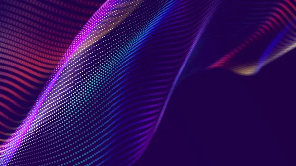 Colored Music Surface Beautiful Curved Wave Dark Background Digital Technology — Stock Photo, Image
