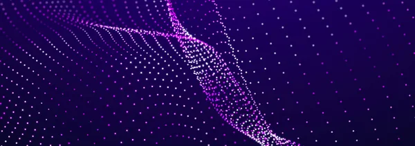 Φόντο Επιστημονικής Φαντασίας Ψηφιακό Κύμα Πολλά Σωματίδια Μεγάλη Οπτικοποίηση Δεδομένων — Φωτογραφία Αρχείου