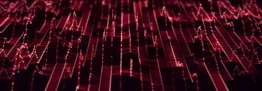 Soyut dijital iletişim noktaları. Teknolojik geçmiş. Ağ bağlantısı yapısı. Renkli pleksus etkisi. 3B görüntüleme