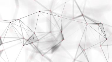 Soyut dijital bağlantı noktaları. Teknoloji geçmişi. Ağ bağlantısı yapısı. Pleksus etkisi. 3d