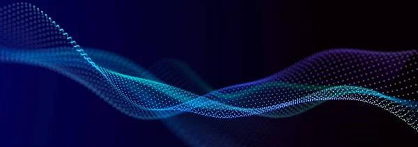 Χρωματιστή Μουσική Επιφάνεια Όμορφο Καμπυλωτό Κύμα Σκοτεινό Φόντο Ψηφιακό Υπόβαθρο Εικόνα Αρχείου