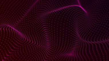 Noktalı ve çizgili dijital manzara. Siber uzay şebekesi. Tasarımın için arka plan konsepti. 3d oluşturma