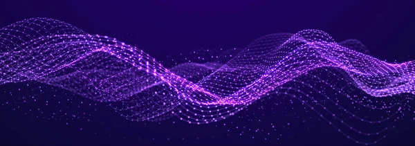 Bilim kurgu geçmişi. Noktalı ve çizgili dijital manzara. Siber uzay şebekesi. Tasarımın için arka plan konsepti. 3d oluşturma