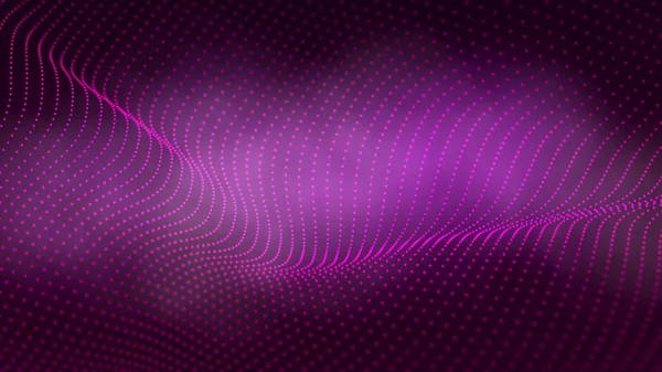 Beautiful Curved Wave Dark Background Digital Technology Background Concept Network — Stock Photo, Image