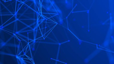 Soyut dijital bağlantı noktaları. Teknoloji geçmişi. Ağ bağlantısı yapısı. Pleksus etkisi. 3d