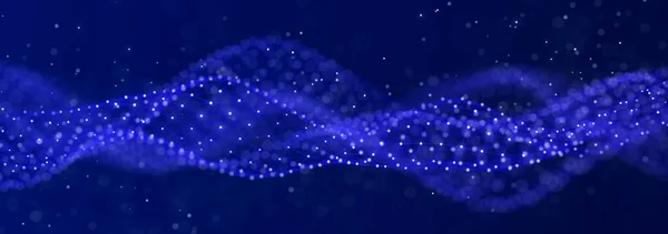 暗い背景に美しい湾曲した波 デジタル技術の背景 ネットワークの概念 3Dレンダリング — ストック写真