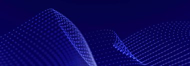 Renkli müzik yüzeyi. Karanlık bir arka planda güzel kıvrımlı dalga. Dijital teknoloji geçmişi. 3B görüntüleme