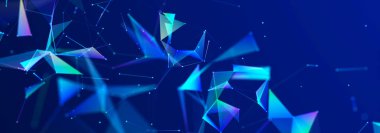 Noktalı ve çizgili çokgen arkaplan. Ağ bağlantısı yapısı. Bilim ve teknoloji. 3d oluşturma