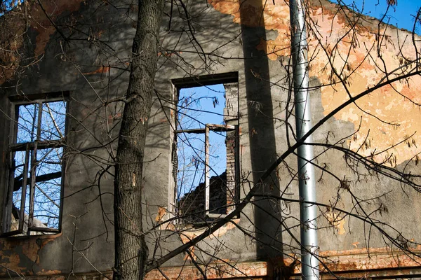 Vista Arruinada Una Antigua Casa Del Siglo Xix Ciudad Dnepropetrovsk — Foto de Stock