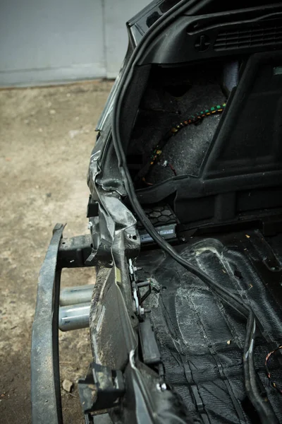 Dnepropetrovsk Ucrânia 2022 Audi Preto Após Acidente Acidente Atingido Por — Fotografia de Stock
