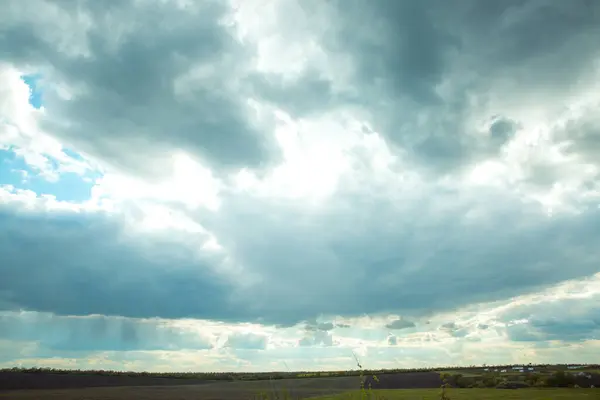 Traumhaft Schöner Bewölkter Himmel Über Der Ukrainischen Ebene Landschaft Des — Stockfoto