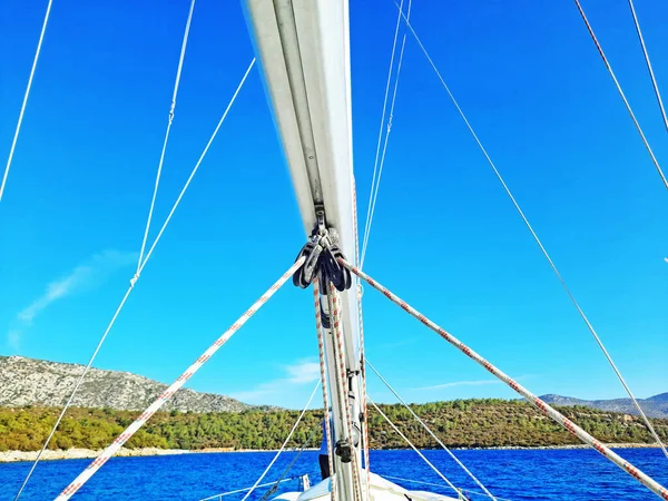 View Bow Sailing Yacht Sailing Wind — Stock Photo, Image