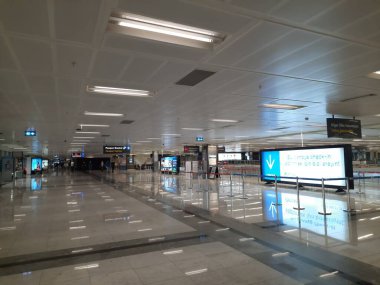 İstanbul, Türkiye - 10.17.2021: İstanbul havalimanı içi. İstanbul Havalimanı, İstanbul, Türkiye 'ye hizmet veren ana uluslararası havaalanıdır.