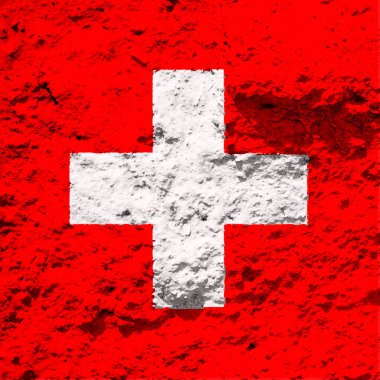 İsviçre bayrağının tuhaf şekli. Dokuda İsviçre bayrağı.