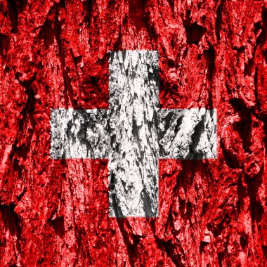 İsviçre bayrağının tuhaf şekli. Dokuda İsviçre bayrağı.