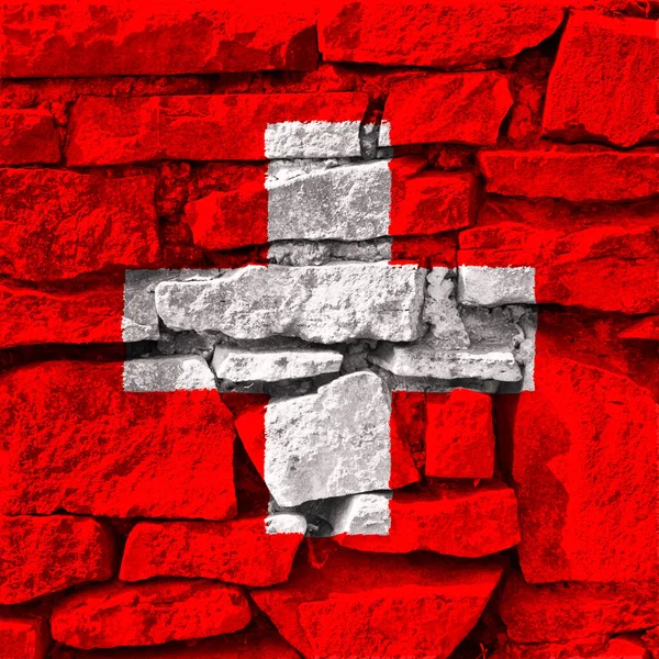 スイス国旗のグランジ模様 スイスの国旗の質感 — ストック写真