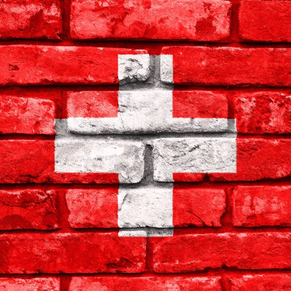 スイス国旗のグランジ模様 スイスの国旗の質感 — ストック写真
