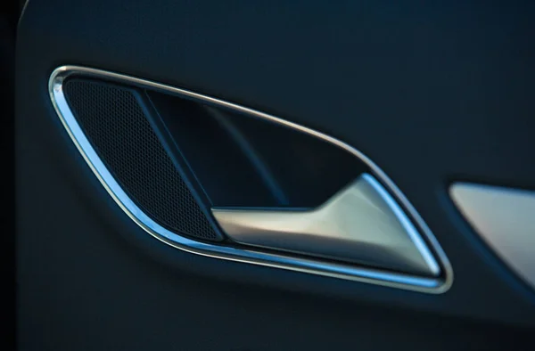 Audi Negro Crossover Lujo Subcompacto Audi Detalles Del Salón —  Fotos de Stock