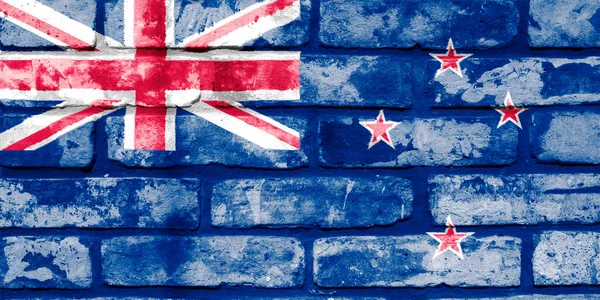 The flag of New Zealand is drawn on a grungy texture.