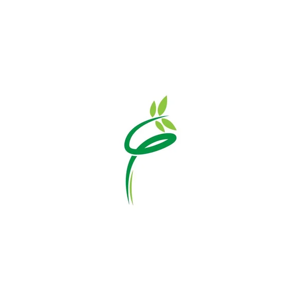 Diseño Plantilla Viñas Arbustos Que Forman Letra Ilustración — Vector de stock