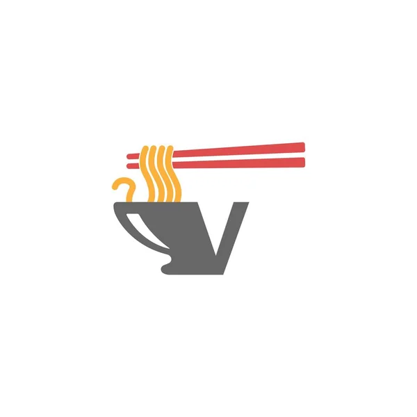 Buchstabe Mit Nudel Symbol Logo Design Vektorvorlage — Stockvektor
