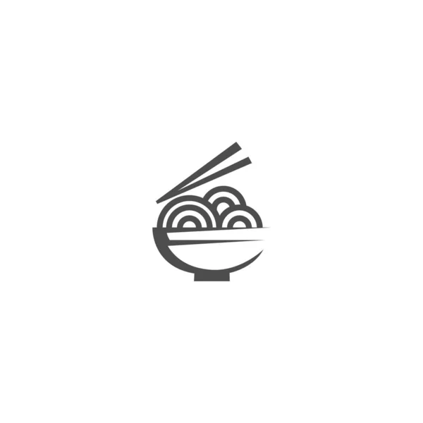 Icono Fideos Logotipo Diseño Plantilla Vector Ilustración — Archivo Imágenes Vectoriales