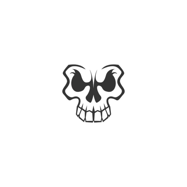 Icono Del Logo Del Cráneo Diseño Vector Plantilla Ilustración — Vector de stock