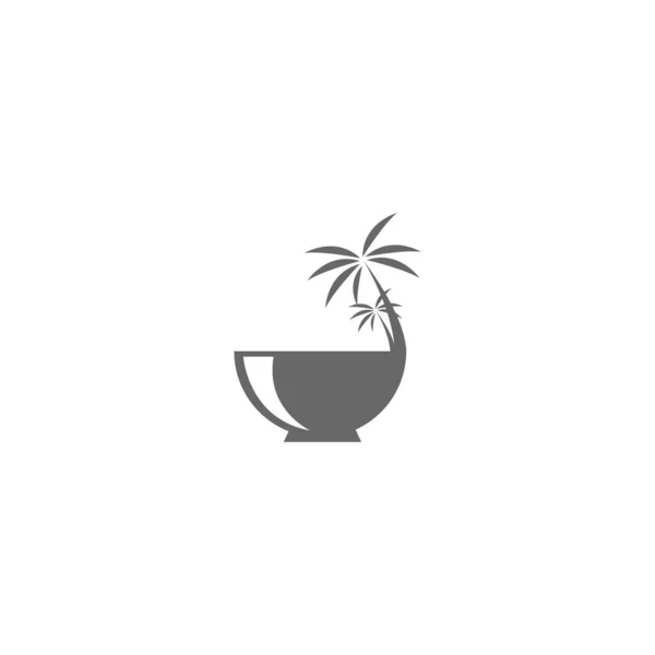 Bowl Simge Logosu Düz Tasarım Şablonu — Stok Vektör