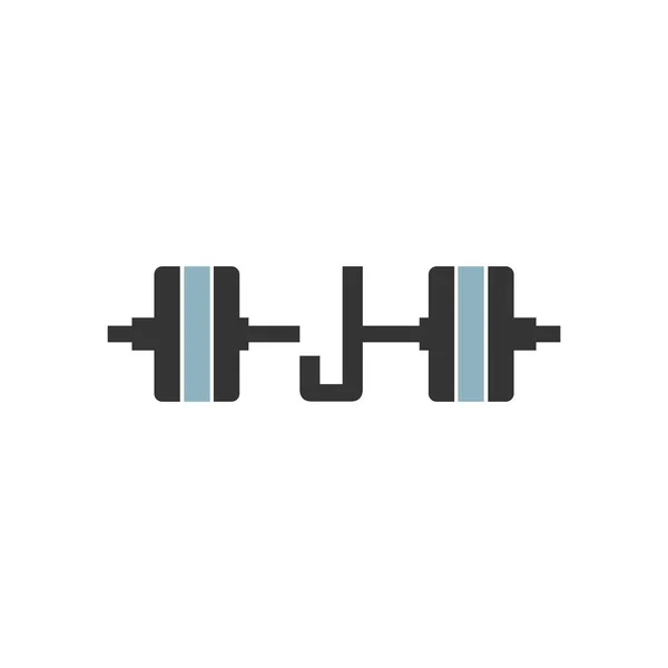 Letter Barbell Icon Fitness Design Template Vector — Stock Vector