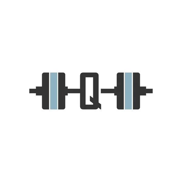 Letter Barbell Icon Fitness Design Template Vector — 스톡 벡터