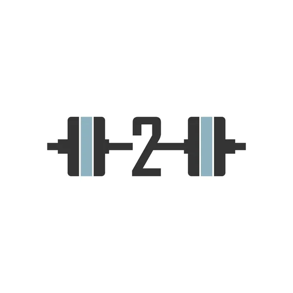 Αριθμός Barbell Εικονίδιο Fitness Πρότυπο Σχεδιασμού Διάνυσμα — Διανυσματικό Αρχείο