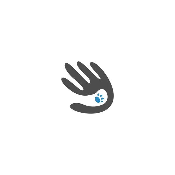 Hand Ikon Logotyp Platt Design Mall Vektor — Stock vektor