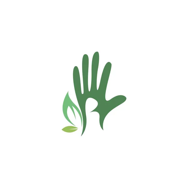 Hand Symbol Logo Flache Design Vorlage Vektor — Stockvektor
