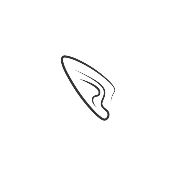 Öron Logotyp Ikon Platt Design Mall Vektor — Stock vektor