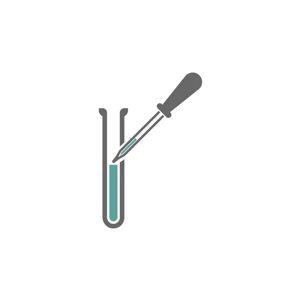 Bilim Şişesi Logo Simgesi Tasarım Şablonu Vektörü — Stok Vektör