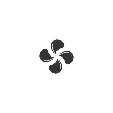 Fan simgesi logosu düz tasarım şablonu