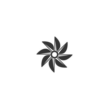 Fan simgesi logosu düz tasarım şablonu