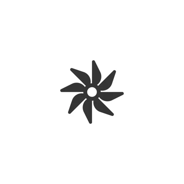 Fläkt Ikon Logotyp Platt Design Mall Vektor — Stock vektor