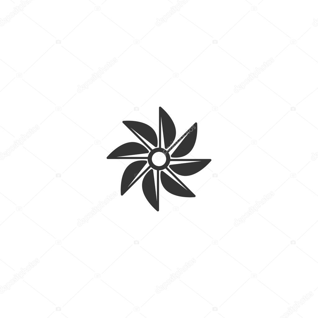 Fan icon logo flat design template vector