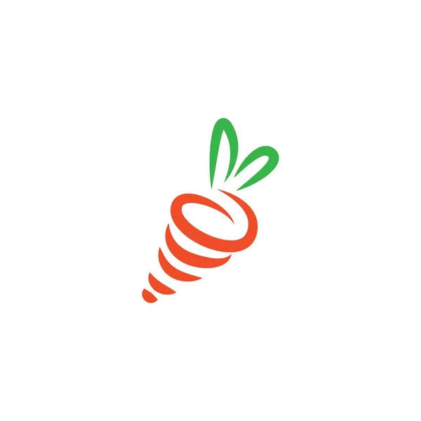 Carota Icona Logo Piatto Modello Vettoriale — Vettoriale Stock