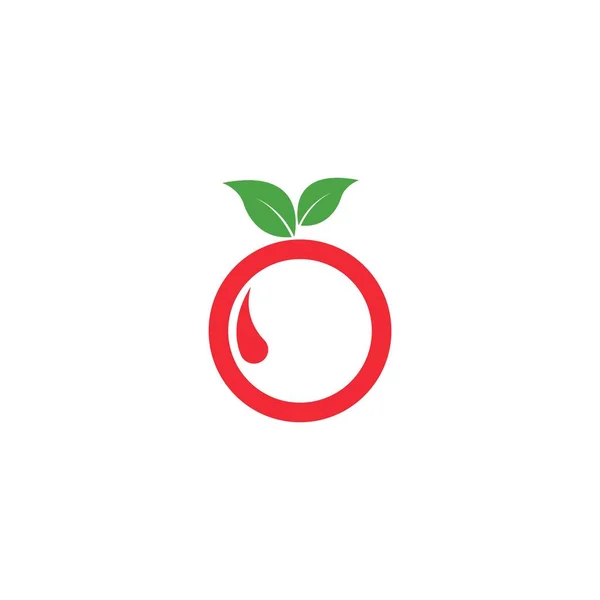 Modèle Illustration Vectorielle Logo Icône Tomate — Image vectorielle