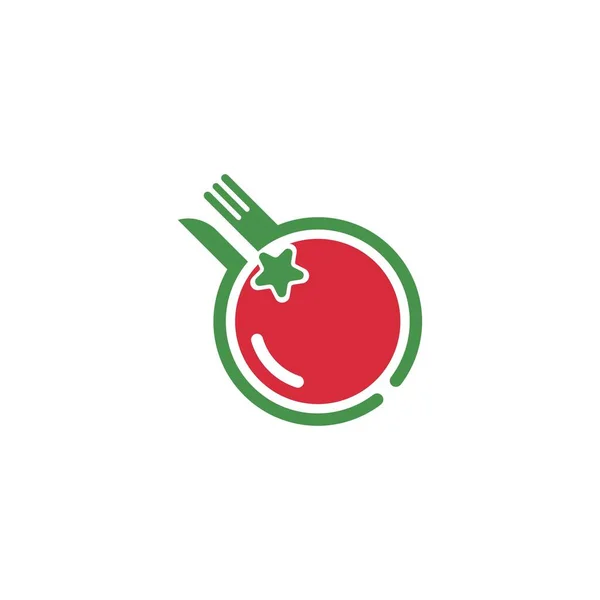 Domates simgesi logo tasarımı vektör çizim şablonu