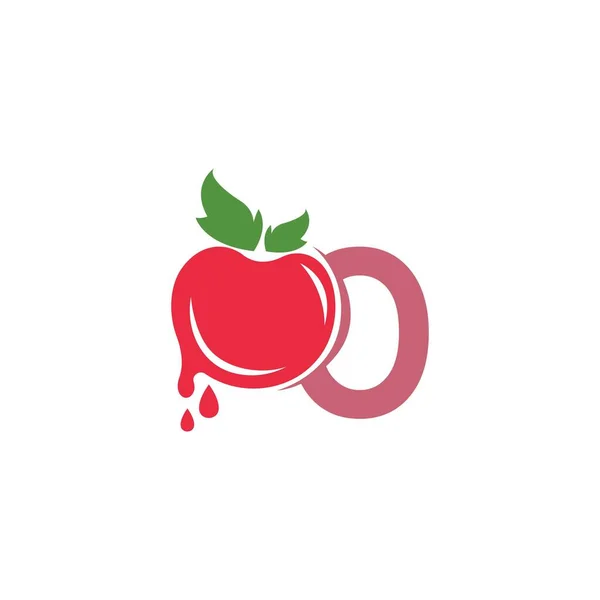 Letra Con Icono Tomate Logotipo Diseño Plantilla Ilustración Vector — Vector de stock
