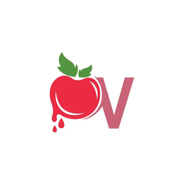 Lettera Con Icona Pomodoro Logo Modello Illustrazione Vettoriale — Vettoriale Stock