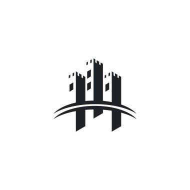 Castle logo ikonu tasarım vektör ilüstrasyon şablonu 