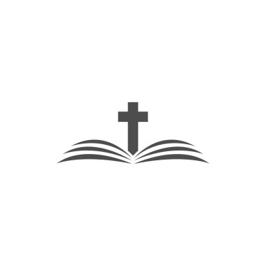 Kitap simgesi logo tasarım şablonu çizim vektörü