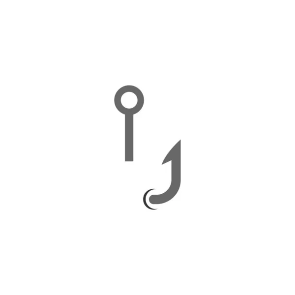 Fishing Hook Icon Logo Design Illustration Template — Stock Vector