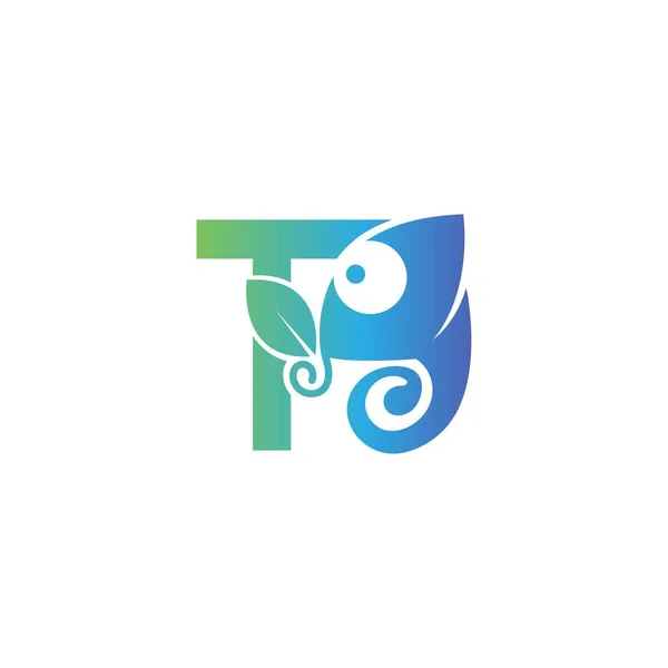 Bukalemun Logo Tasarım Şablonu Vektörlü Harfi Simgesi — Stok Vektör