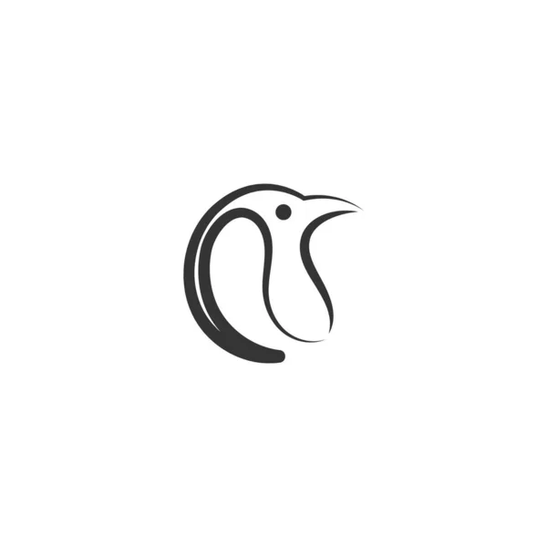 Penguin Icon Logo Design Template Illustration Vector — Stockvektor