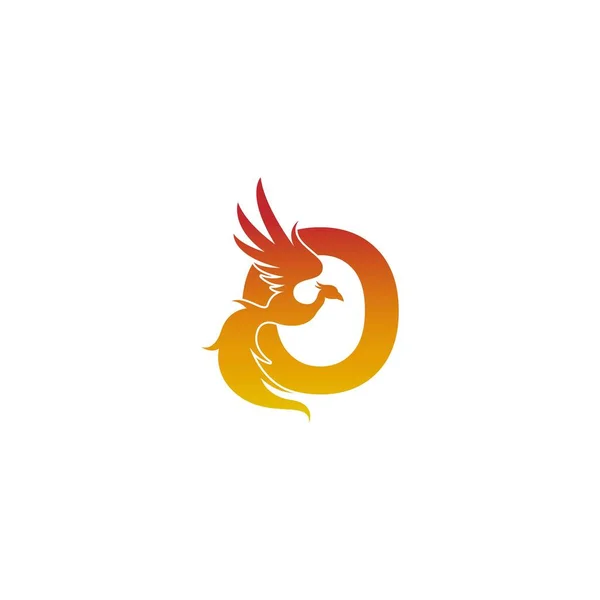 Icono Letra Con Ilustración Plantilla Diseño Del Logotipo Phoenix — Vector de stock